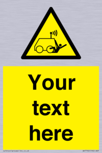 Custom warning run over by operator controlled machine